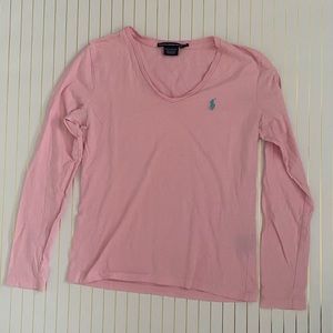Gently Worn Light Pink Polo V-Neck Long Sleeve